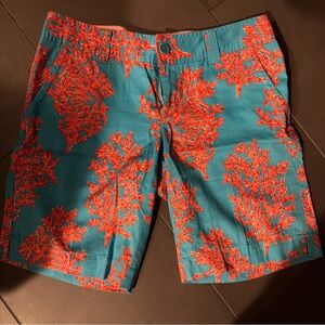 Lilly Pulitzer Teal and Coral Women Shorts